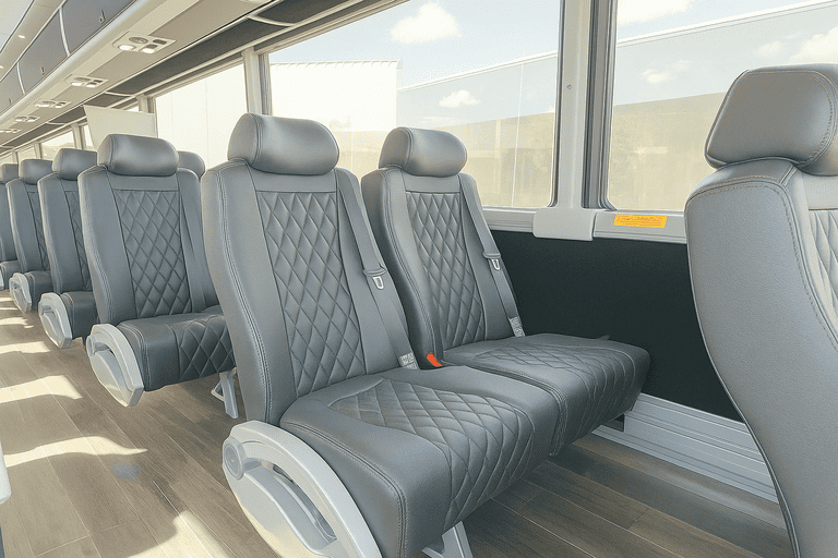 interior of Bus Rental Company Joliet charter bus